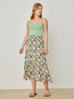 Φούστα μίντι φλοράλ NAIBA 201.027 - Multi