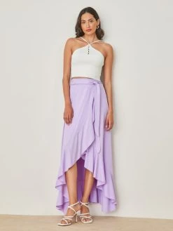 The Fashion Project Φούστα μάξι με δέσιμο - Λιλά -Κατάστημα TheFashionProject fousta me desimo kai volan 103702 3o6k
