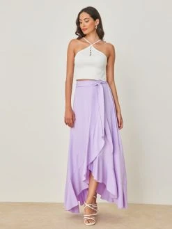 The Fashion Project Φούστα μάξι με δέσιμο - Λιλά -Κατάστημα TheFashionProject fousta me desimo kai volan 103702 8zx0