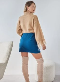 The Fashion Project Φούστα μίνι με αλυσίδα - Petrol -Κατάστημα TheFashionProject fousta mini me alusida 108439 ju77