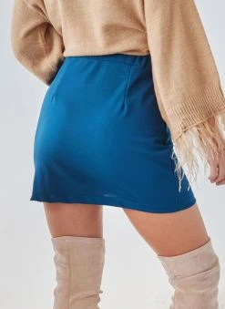 The Fashion Project Φούστα μίνι με αλυσίδα - Petrol -Κατάστημα TheFashionProject fousta mini me alusida 108439 y945