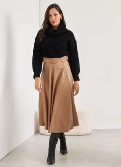 The Fashion Project Φούστα μίντι δερματίνη με ζώνη - Κάμελ 10 The Fashion Project Φούστα μίντι δερματίνη με ζώνη - Κάμελ -Κατάστημα TheFashionProject fousta minti dermatini me zwni 109719 m7kb