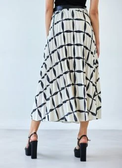 The Fashion Project Φούστα μίντι πλισέ με Print - Μπεζ -Κατάστημα TheFashionProject fousta minti plise me print 111925 zcp2