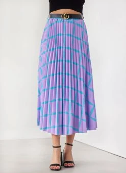 The Fashion Project Φούστα μίντι πλισέ με Print - Λιλά -Κατάστημα TheFashionProject fousta minti plise me print 111926 4gf0