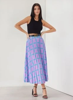 The Fashion Project Φούστα μίντι πλισέ με Print - Λιλά -Κατάστημα TheFashionProject fousta minti plise me print 111926 a1x0