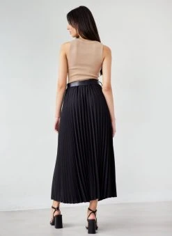 The Fashion Project Φούστα μίντι πλισέ με ζώνη - Μαύρο 8 The Fashion Project Φούστα μίντι πλισέ με ζώνη - Μαύρο -Κατάστημα TheFashionProject fousta minti plise me zwni 111806 z8c8