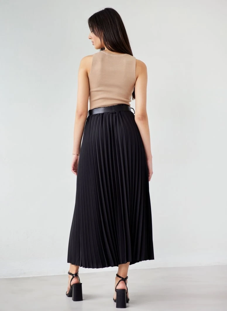 The Fashion Project Φούστα μίντι πλισέ με ζώνη - Μαύρο 5 The Fashion Project Φούστα μίντι πλισέ με ζώνη - Μαύρο - Image 3