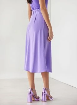 The Fashion Project Φούστα μίντι σατέν - Μωβ ανοιχτό -Κατάστημα TheFashionProject fousta minti saten 112448 omep