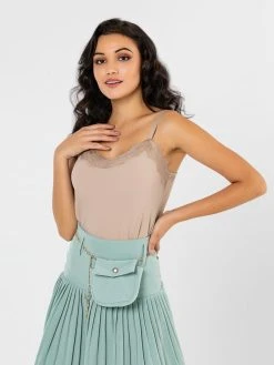 The Fashion Project Φούστα μίνι πλισέ με αλυσίδα - Βεραμάν -Κατάστημα TheFashionProject fousta plise me zwni alusida 77470 kgg8