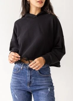 Noobass Φούτερ Cropped με κουκούλα - Μαύρο