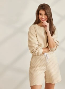 The Fashion Project Φούτερ καπιτονέ με λάστιχο - Μπεζ -Κατάστημα TheFashionProject fouter kapitone me lastixo 88966 2hpn