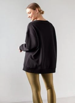 Noobass Φούτερ Oversized με ανοιχτή λαιμόκοψη - Μαύρο -Κατάστημα TheFashionProject fouter oversized me anoixti laimokopsi 106947 zbxd