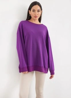 Noobass Φούτερ Oversized με ανοιχτή λαιμόκοψη - Μωβ 11 Noobass Φούτερ Oversized με ανοιχτή λαιμόκοψη - Μωβ -Κατάστημα TheFashionProject fouter oversized me anoixti laimokopsi 109817 fjdr