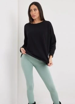 Noobass Φούτερ Oversized με ασύμμετρο τελείωμα - Μαύρο