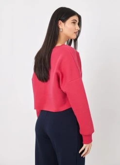 Noobass Φούτερ σε Cropped γραμμή - Φούξια -Κατάστημα TheFashionProject fouter se cropped grammi 109820 558k