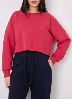 Noobass Φούτερ σε Cropped γραμμή - Φούξια -Κατάστημα TheFashionProject fouter se cropped grammi 109820 851c