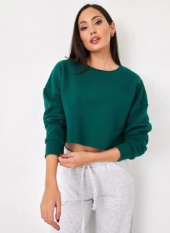 Noobass Φούτερ σε Cropped γραμμή - Κυπαρισσί -Κατάστημα TheFashionProject fouter se cropped grammi 109821 ssb0