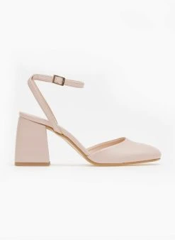 Γόβες με μπαρέτα σε καρέ γραμμή Tfp - Nude -Κατάστημα TheFashionProject goves kare me louraki tfp 110803 hx52