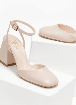 Γόβες με μπαρέτα σε καρέ γραμμή Tfp - Nude -Κατάστημα TheFashionProject goves kare me louraki tfp 110803 rn8v