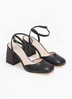 Γόβες με μπαρέτα σε καρέ γραμμή Tfp - Μαύρο -Κατάστημα TheFashionProject goves kare me louraki tfp 111151 louo