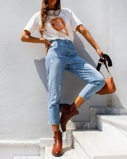 The Fashion Project T-shirt με στάμπα και πέτρες - Λευκό -Κατάστημα TheFashionProject kontomaniki mplouza me petres 90004 g1kl