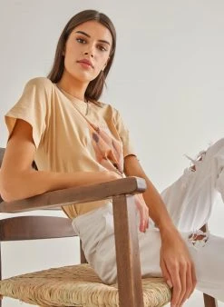 The Fashion Project T-shirt με στάμπα και πέτρες - Μπεζ -Κατάστημα TheFashionProject kontomaniki mplouza me petres 90005 lrh5