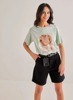 The Fashion Project T-shirt με στάμπα και πέτρες - Βεραμάν -Κατάστημα TheFashionProject kontomaniki mplouza me petres 90006 4jjz