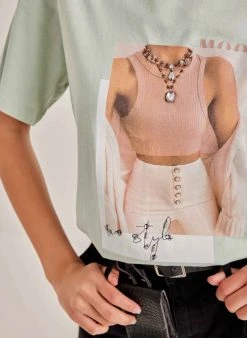 The Fashion Project T-shirt με στάμπα και πέτρες - Βεραμάν -Κατάστημα TheFashionProject kontomaniki mplouza me petres 90006 hf03