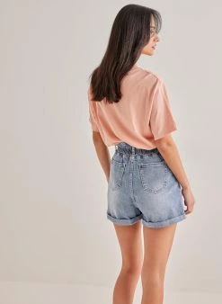 The Fashion Project T-shirt με στάμπα και πέτρες - Ροδακινί -Κατάστημα TheFashionProject kontomaniki mplouza me petres 90007 x2nt