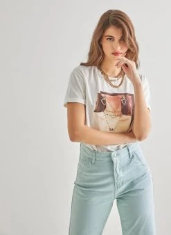 The Fashion Project T-shirt με στάμπα και χάντρες - Λευκό 8 The Fashion Project T-shirt με στάμπα και χάντρες - Λευκό -Κατάστημα TheFashionProject kontomaniki mplouza me xantres 89994 e47r