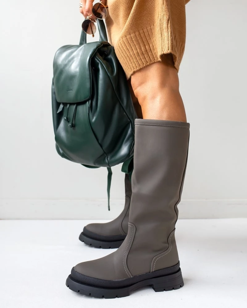 The Fashion Project Μπότες Chunky σε ματ χρώματα - Λαδί 6 The Fashion Project Μπότες Chunky σε ματ χρώματα - Λαδί - Image 4