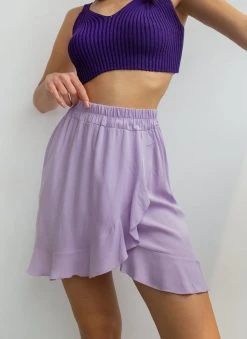 Φούστα μίνι με βολάν NAIBA 29-018M - Λιλά -Κατάστημα TheFashionProject mini fousta me volan 29 018m 92473 mr8n