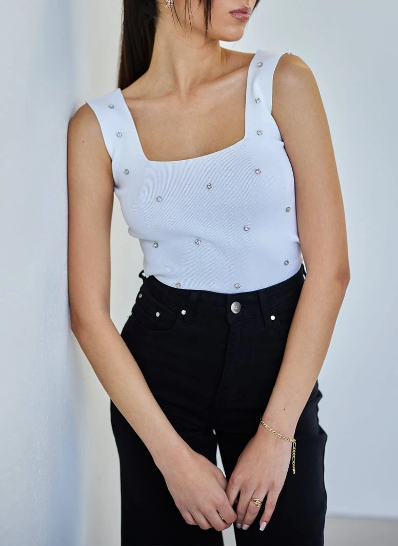 The Fashion Project Μπλούζα με στρας - Λευκό 3 The Fashion Project Μπλούζα με στρας - Λευκό