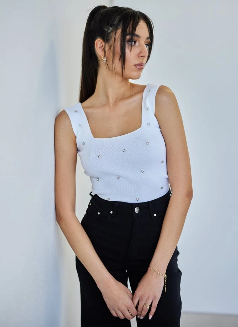 The Fashion Project Μπλούζα με στρας - Λευκό 8 The Fashion Project Μπλούζα με στρας - Λευκό - Image 6