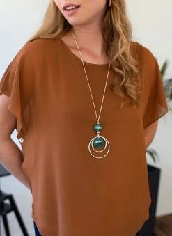 The Fashion Project Μπλούζα διαφάνεια με κολιέ - Ταμπά