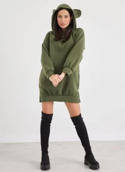 The Fashion Project Φούτερ με αυτάκια στη κουκούλα - Χακί