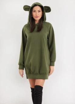 The Fashion Project Φούτερ με αυτάκια στη κουκούλα - Χακί -Κατάστημα TheFashionProject mplouza fouter me koukoula 109768 jcel