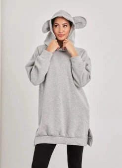The Fashion Project Φούτερ με αυτάκια στη κουκούλα - Γκρι -Κατάστημα TheFashionProject mplouza fouter me koukoula 109769 8og9