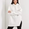 Noobass Φούτερ Oversized με κουκούλα - Λευκό -Κατάστημα TheFashionProject mplouza fouter oversized me anoigma 109824 752o