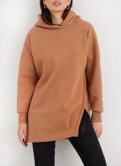 Noobass Φούτερ Oversized με κουκούλα - Caramel