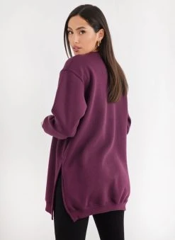 Noobass Φούτερ Oversized με ανοίγματα - Μωβ -Κατάστημα TheFashionProject mplouza fouter oversized me anoigmata 109835 9ned