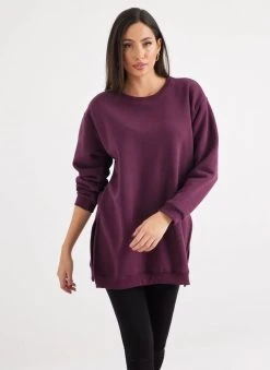 Noobass Φούτερ Oversized με ανοίγματα - Μωβ