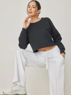 Noobass Φούτερ σε Cropped γραμμή - Μαύρο