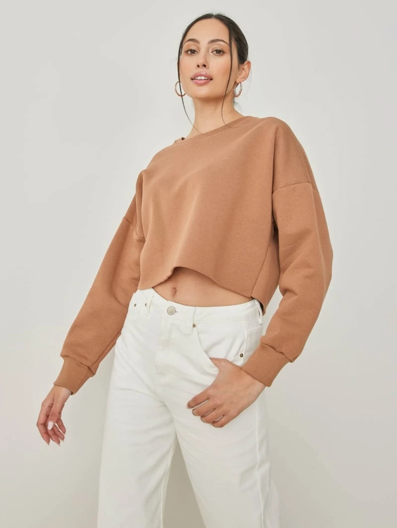 Noobass Φούτερ σε Cropped γραμμή - Caramel 4 Noobass Φούτερ σε Cropped γραμμή - Caramel - Image 2