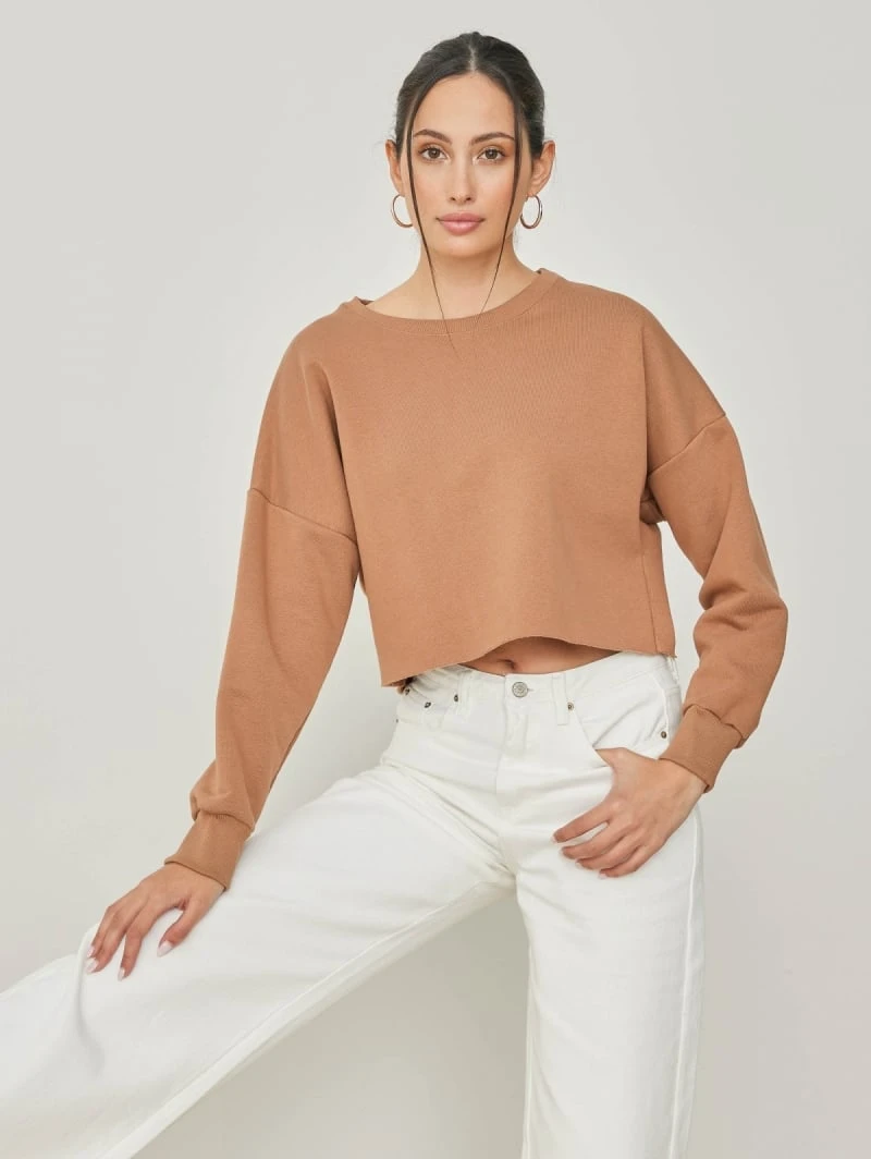 Noobass Φούτερ σε Cropped γραμμή - Caramel 7 Noobass Φούτερ σε Cropped γραμμή - Caramel - Image 5