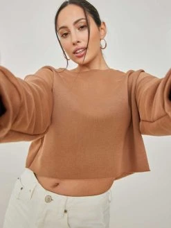 Noobass Φούτερ σε Cropped γραμμή - Caramel