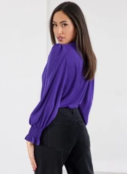 The Fashion Project Μπλούζα με εφέ κουμπιά - Μωβ -Κατάστημα TheFashionProject mplouza me efe koumpia 108304 jk3i