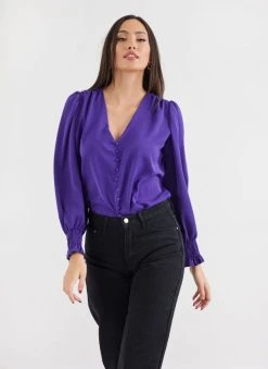 The Fashion Project Μπλούζα με εφέ κουμπιά - Μωβ -Κατάστημα TheFashionProject mplouza me efe koumpia 108304 k0hx