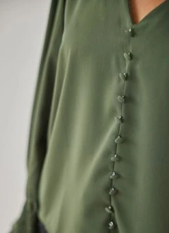 The Fashion Project Μπλούζα με εφέ κουμπιά - Χακί -Κατάστημα TheFashionProject mplouza me efe koumpia 108305 ak13