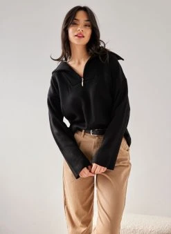 The Fashion Project Φούτερ με φερμουάρ - Μαύρο -Κατάστημα TheFashionProject mplouza me fermouar 107503 9hcs